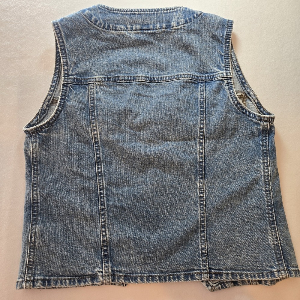 Universal Thread Factory Denim Vest Womens Small Blue Snap Front Jean Jacket - Picture 9 of 16